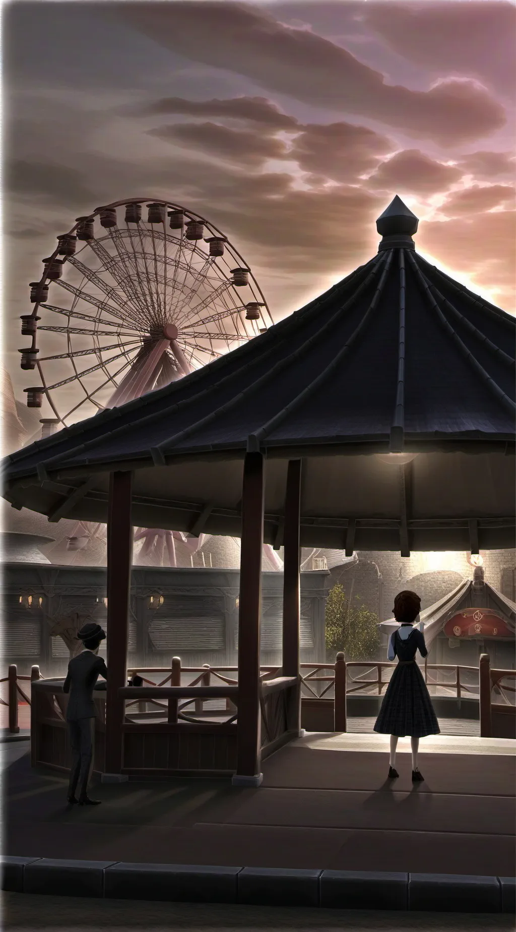 ai character: Amusement park background