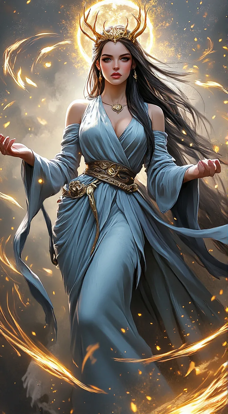 ai character: queen of the sky background