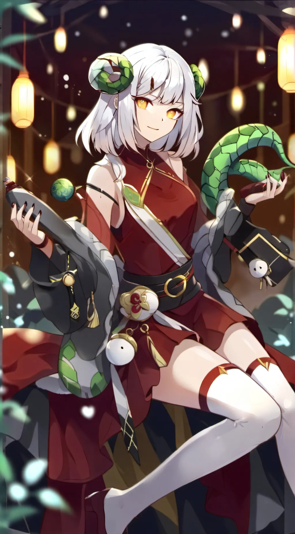 ai character: Snak egirl background