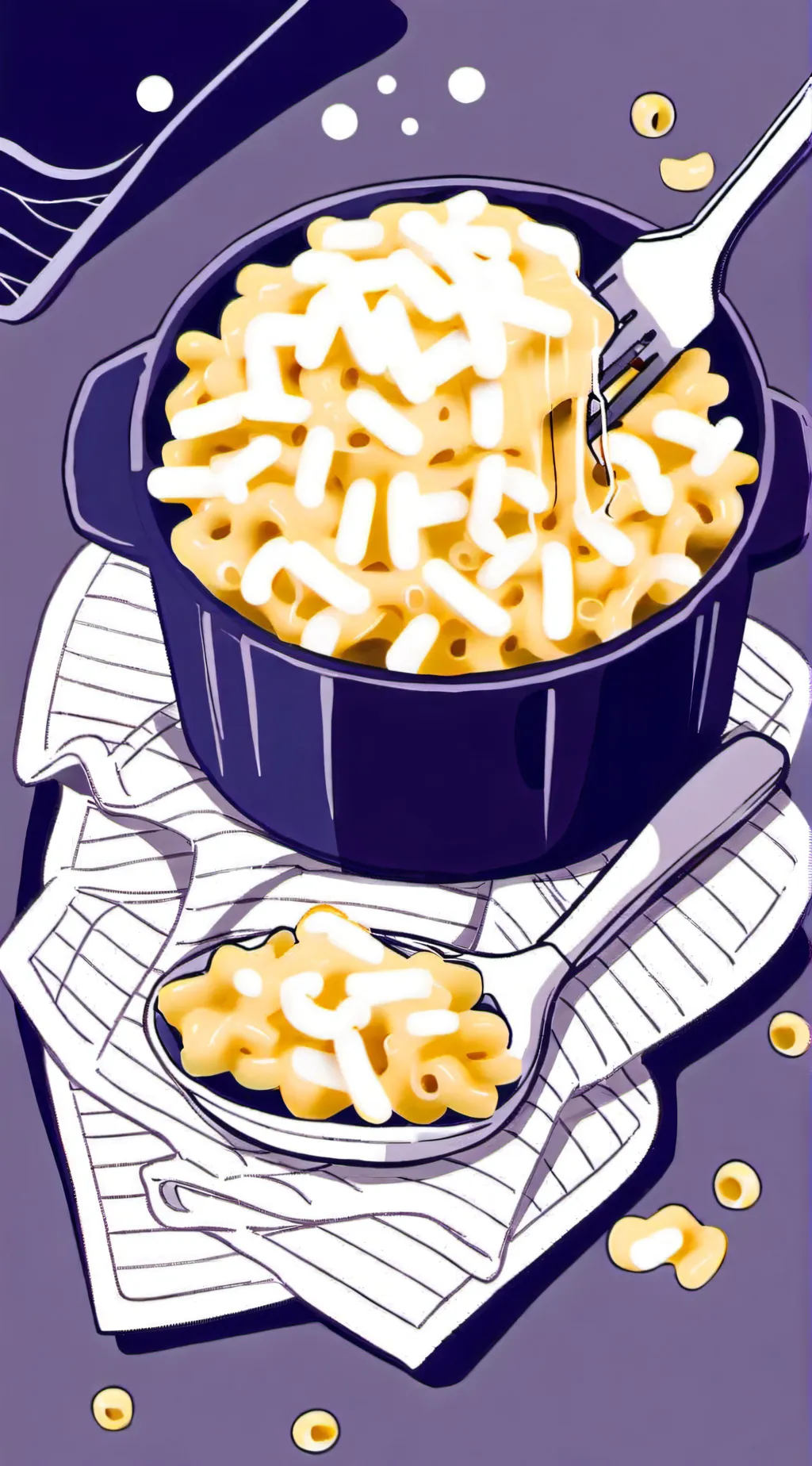 ai character: Mac and Cheese background