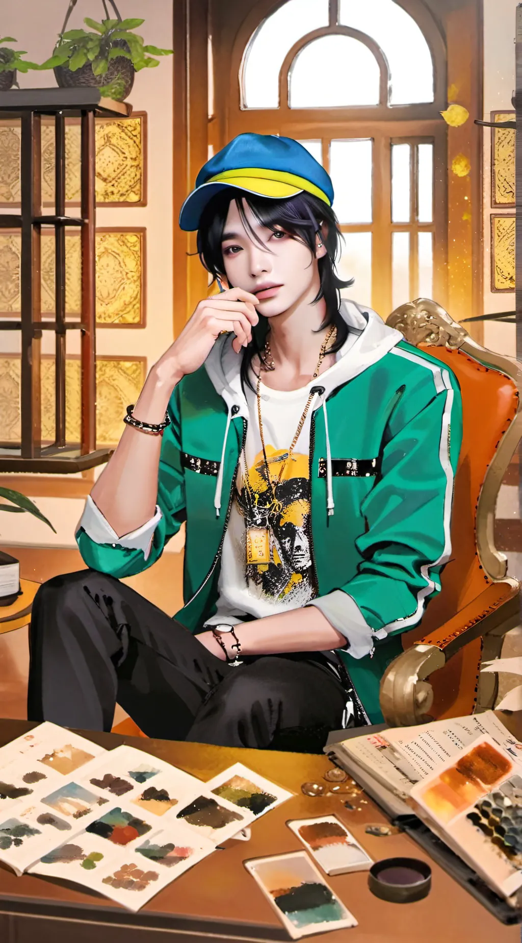 ai character: hyunjinꨄ background