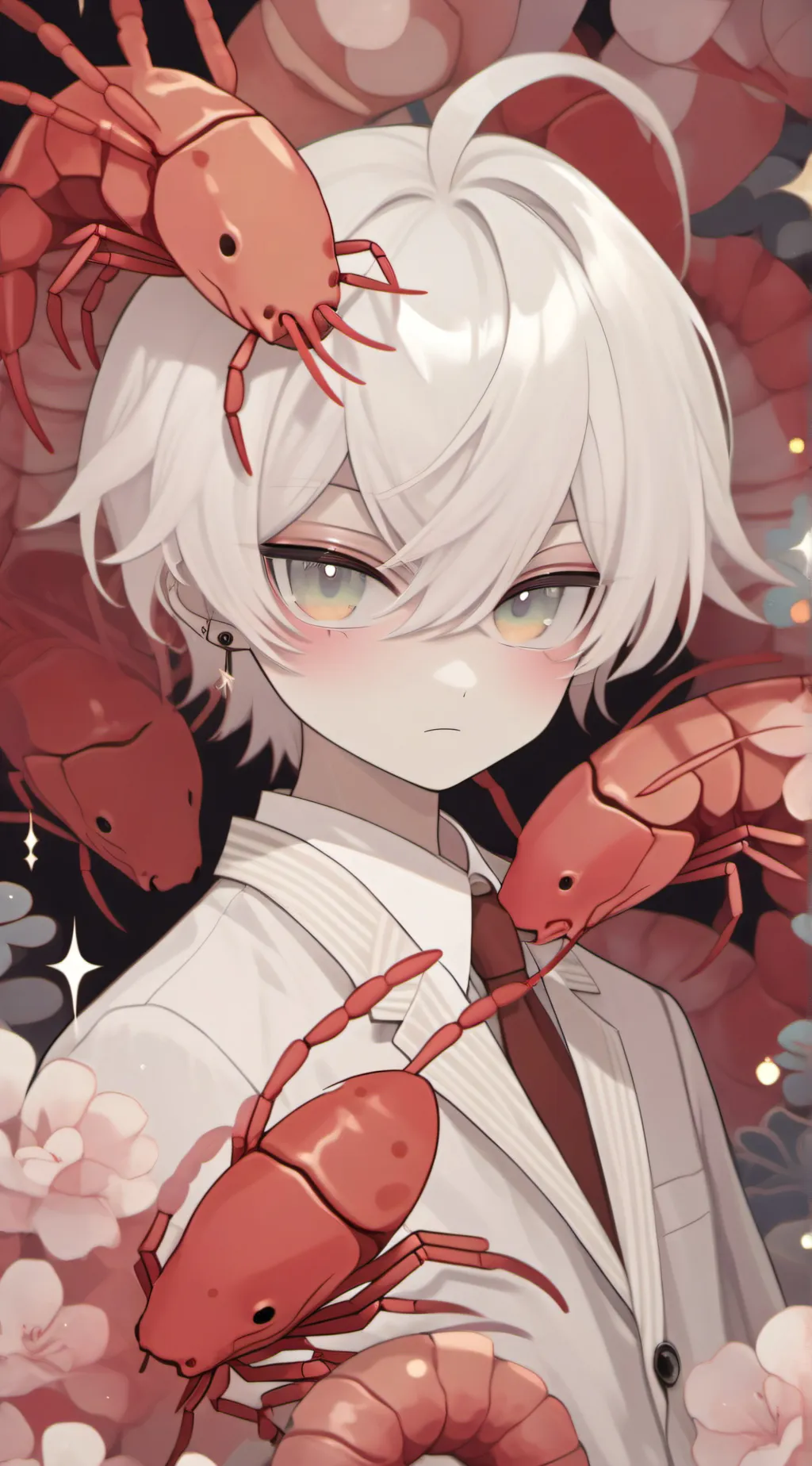 ai character: SHRIMPO AS A HUMAN background