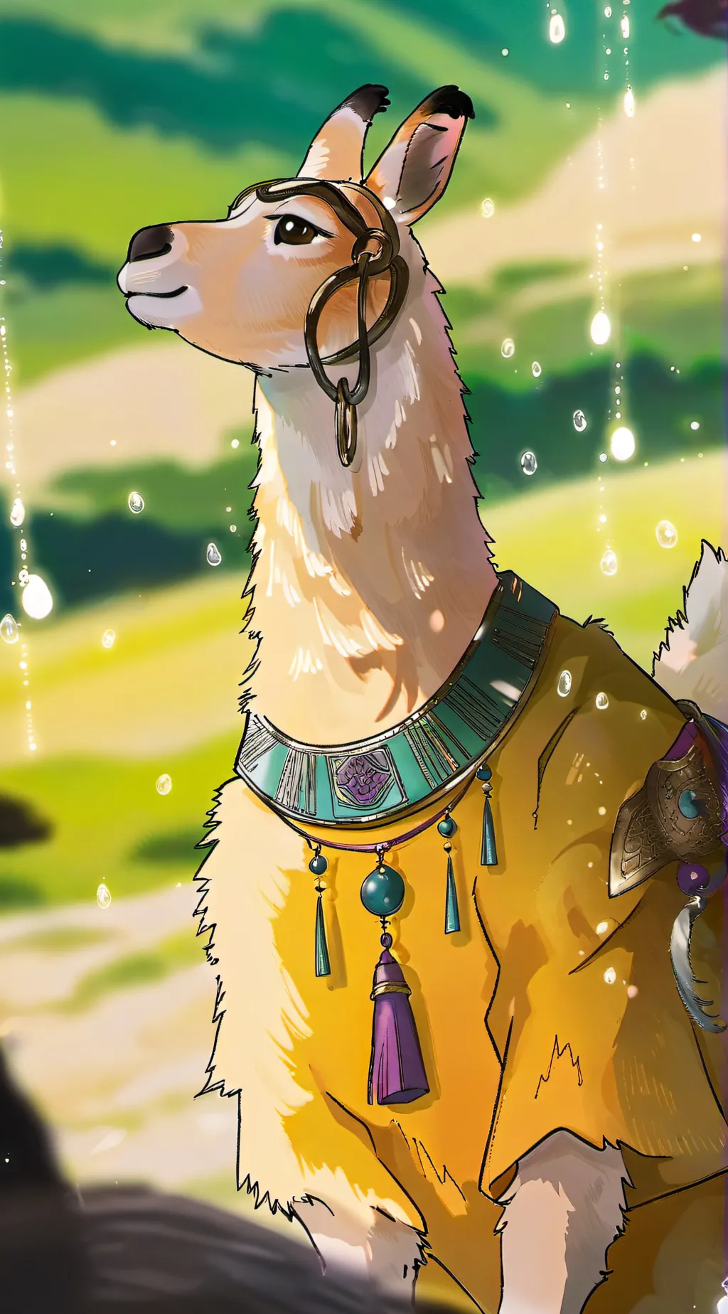 ai character: Hungry lamu background
