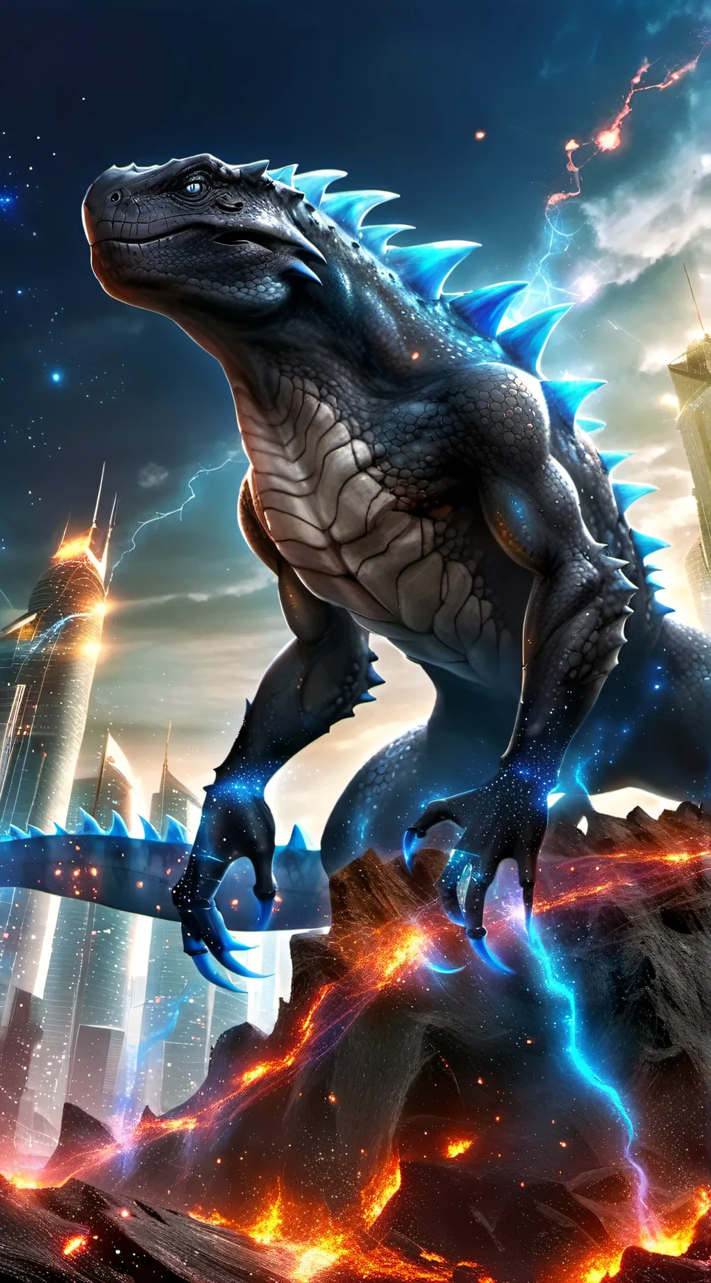 ai character: Godzilla background