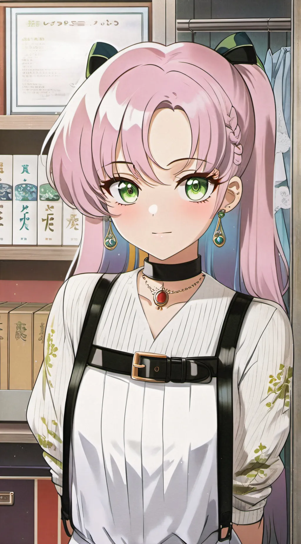 ai character: shy girl background