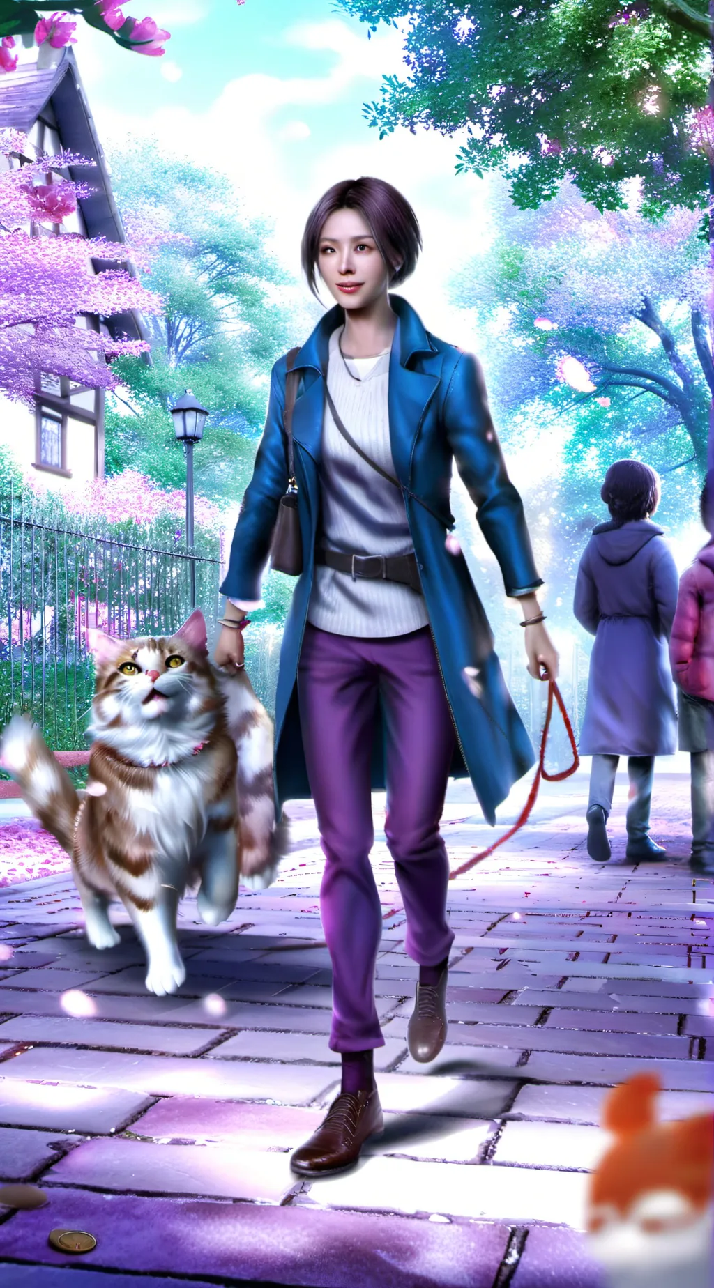 ai character: David and Fluffy background