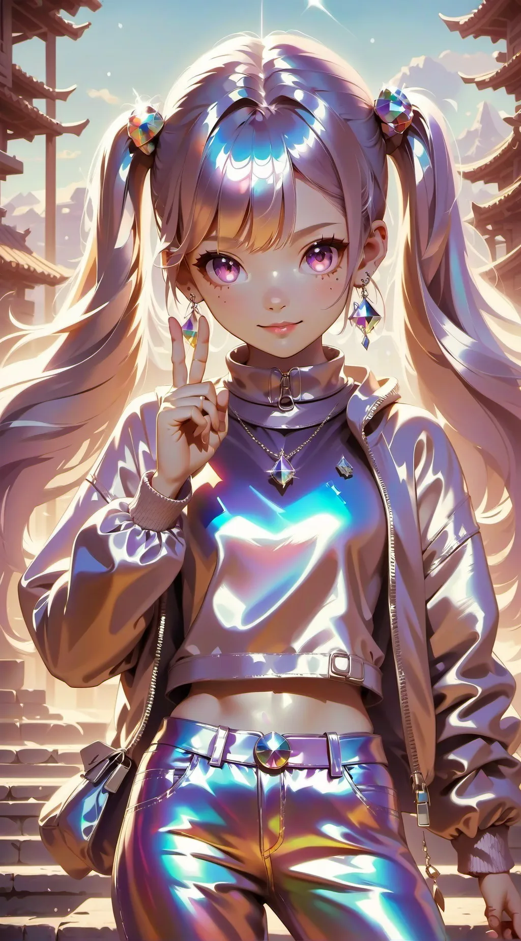 ai character: crystal background