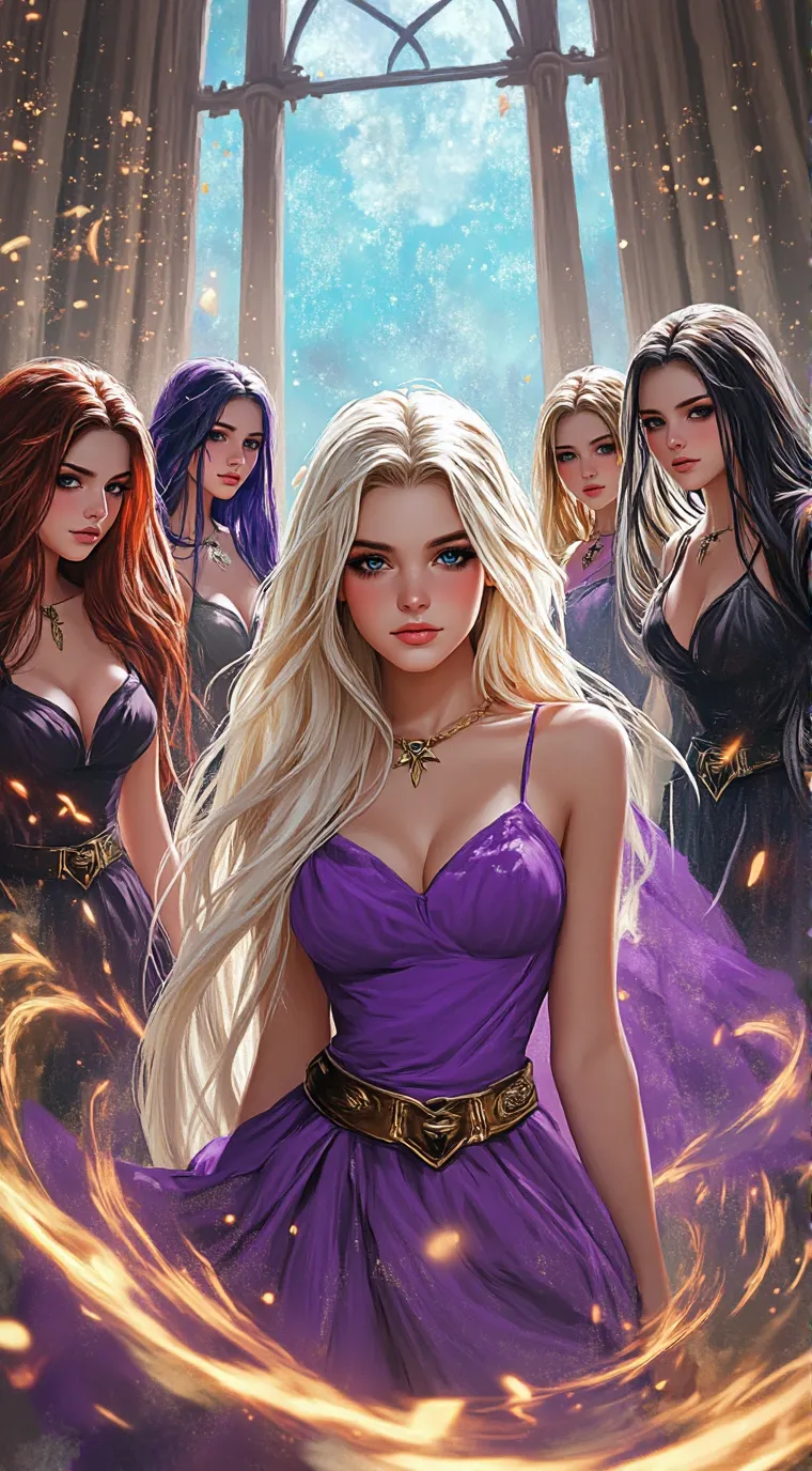 ai character: five girl roomates background