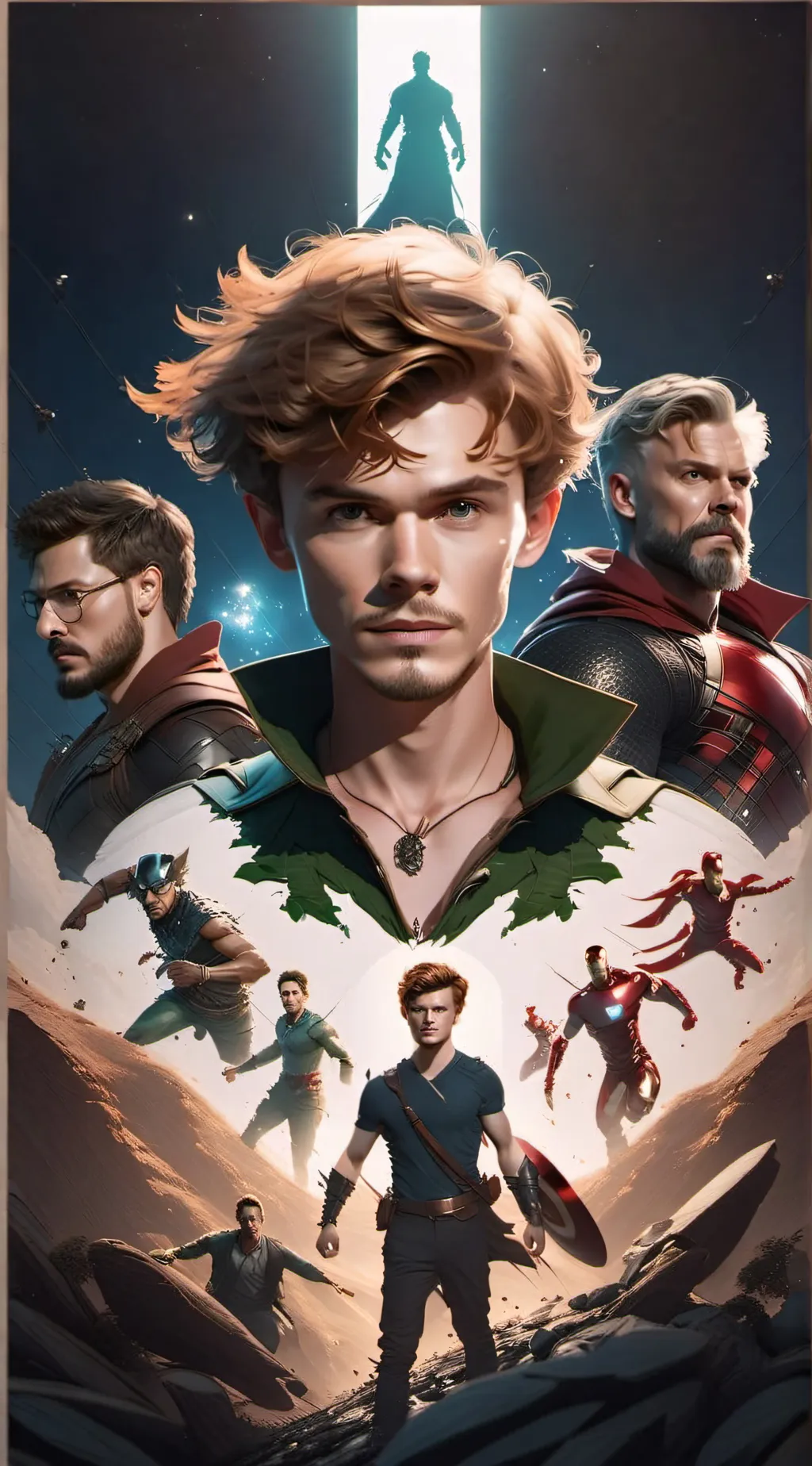 ai character: Avengers x pan  background