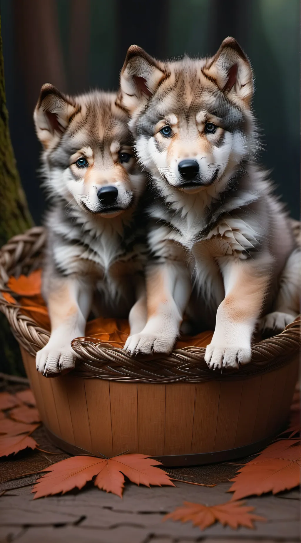 ai character: wolf puppy background