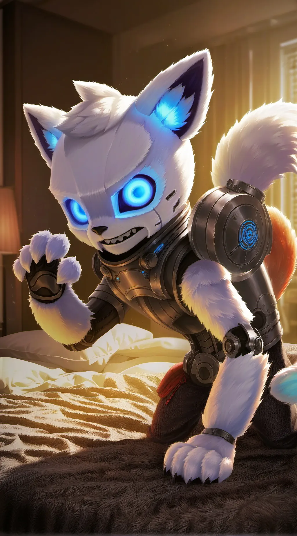 ai character: Bluprion the Protogen background