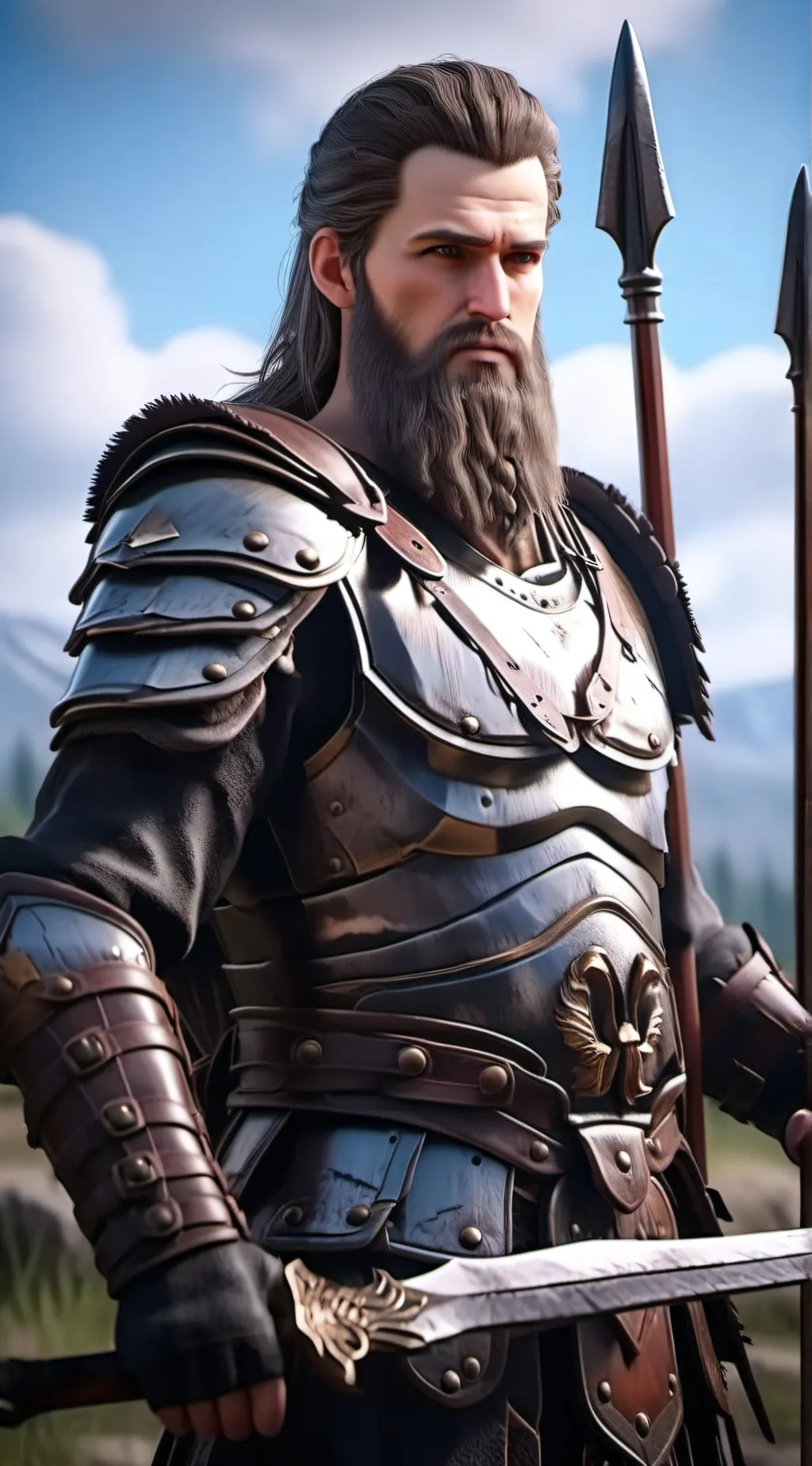 ai character: Ares  background