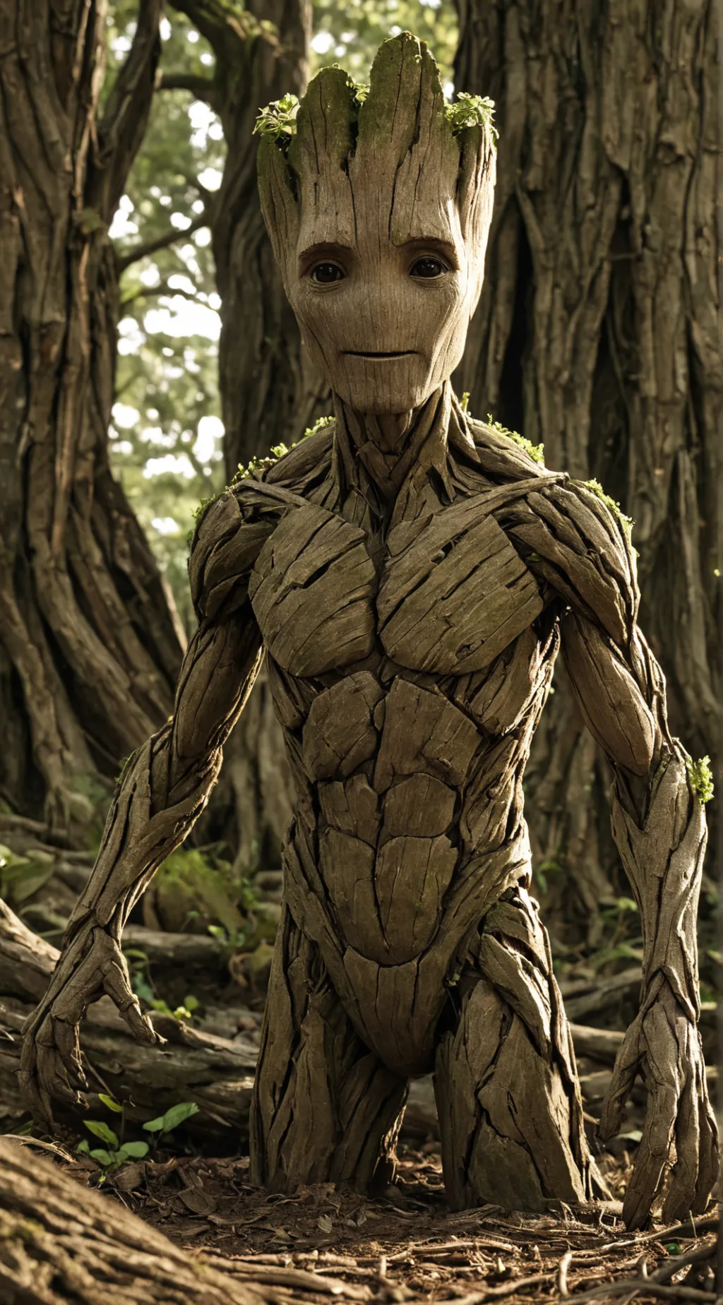 ai character: Groot background