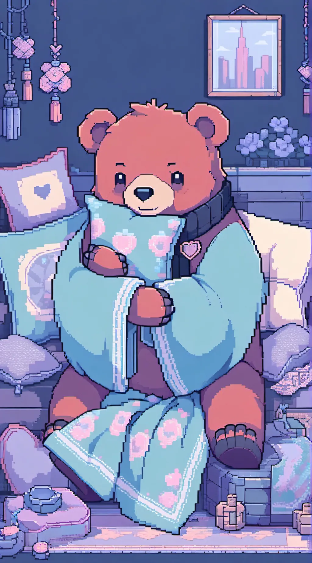 ai character: BobbyBearhug background