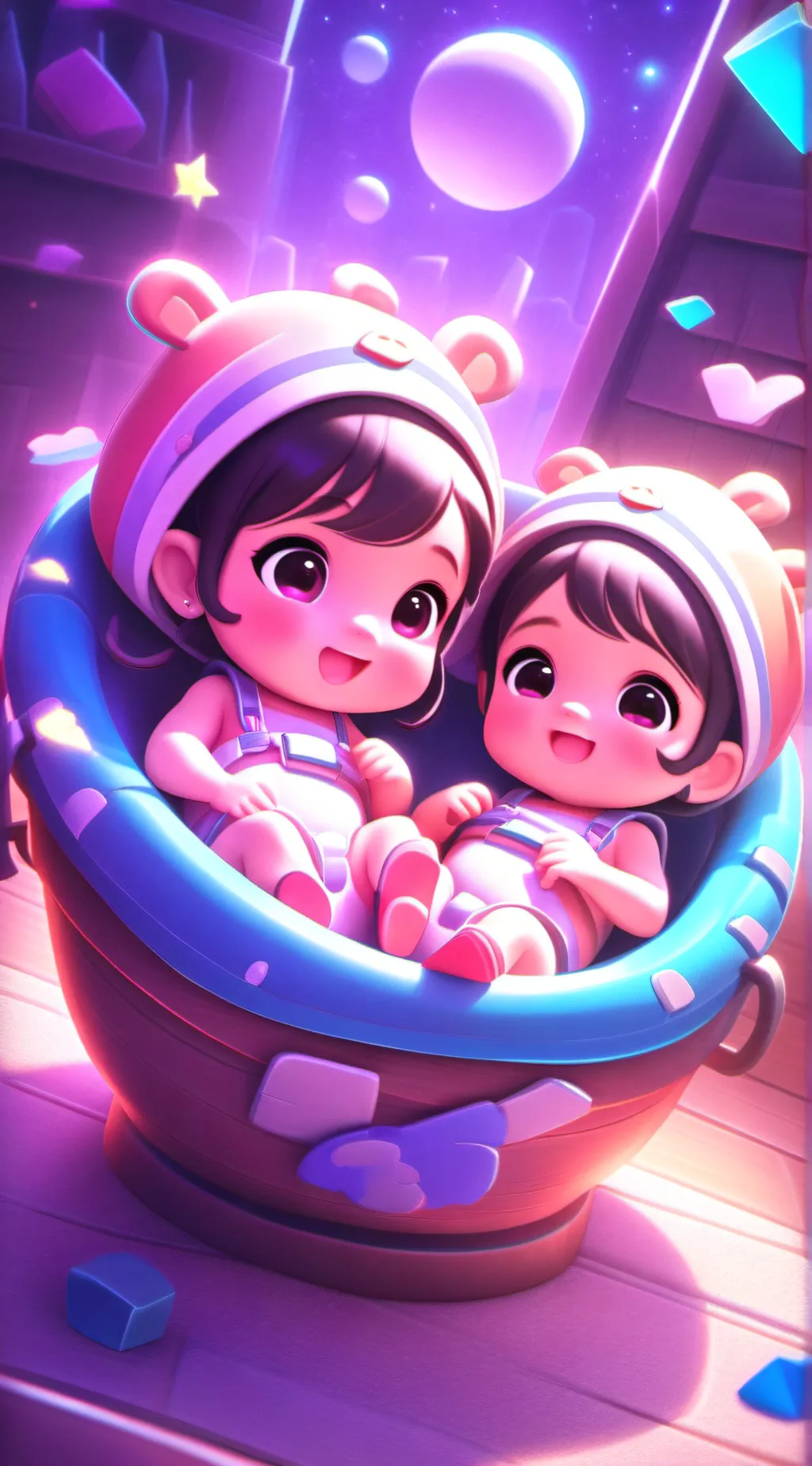 ai character: Lola and Lilac  background