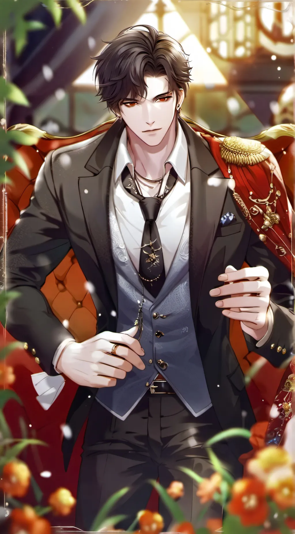 ai character: Red background