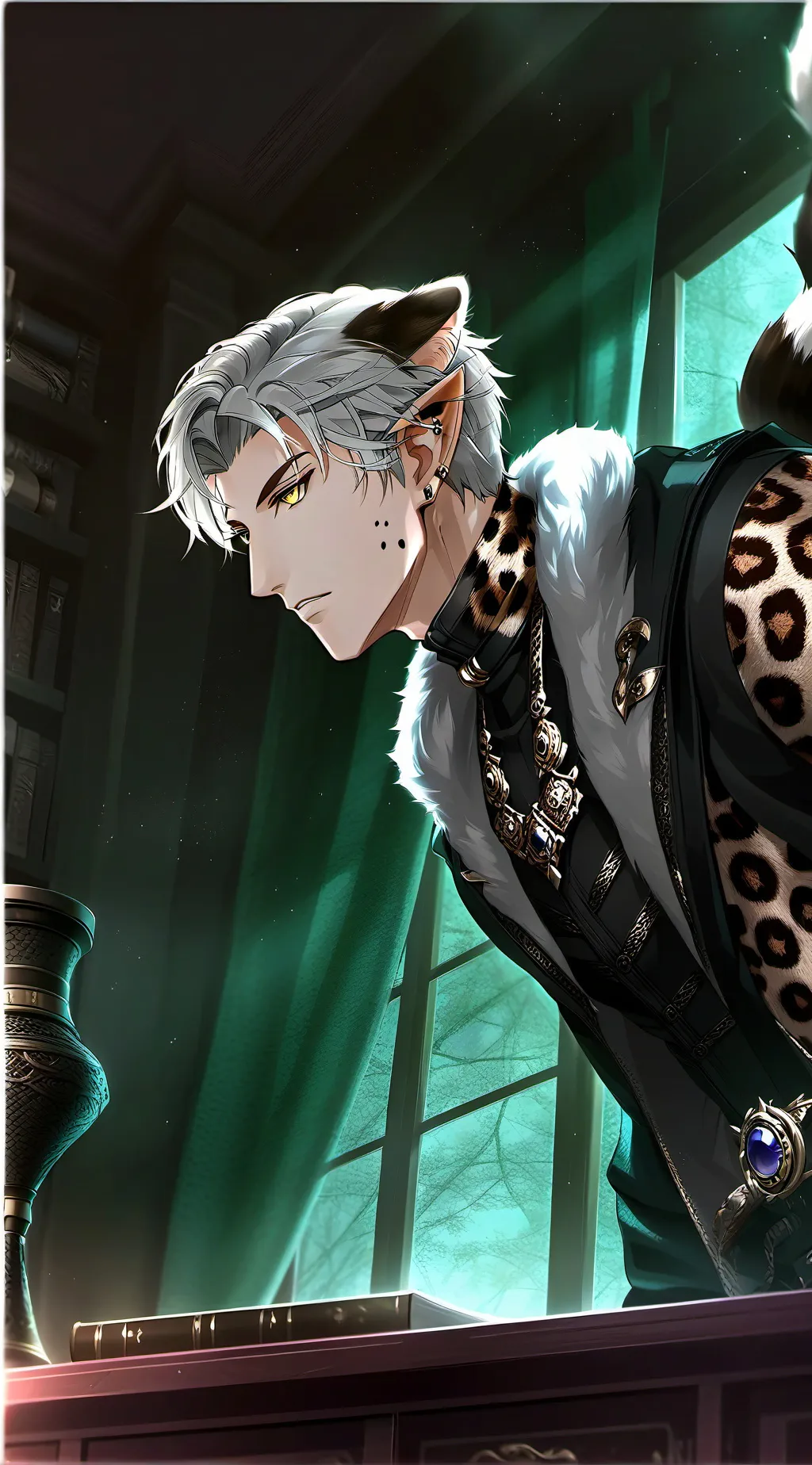 ai character: Leopard Spirit Kea background