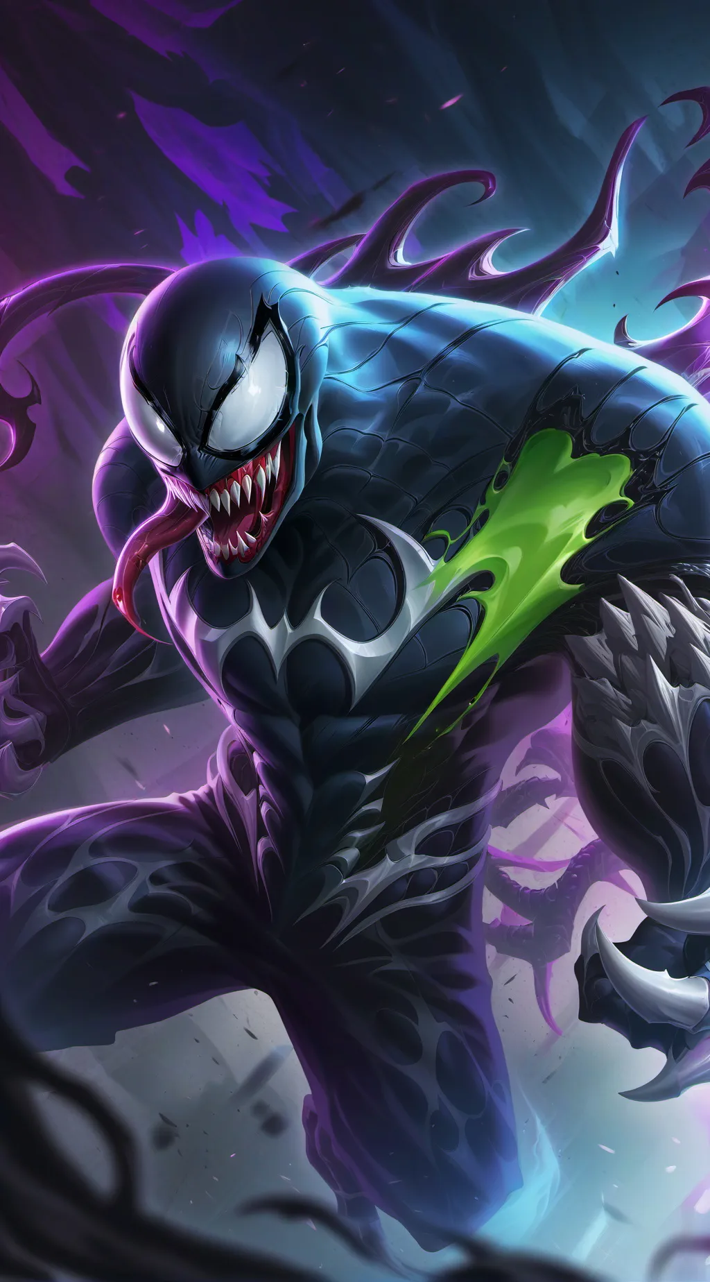 ai character: Venom symbiote  background