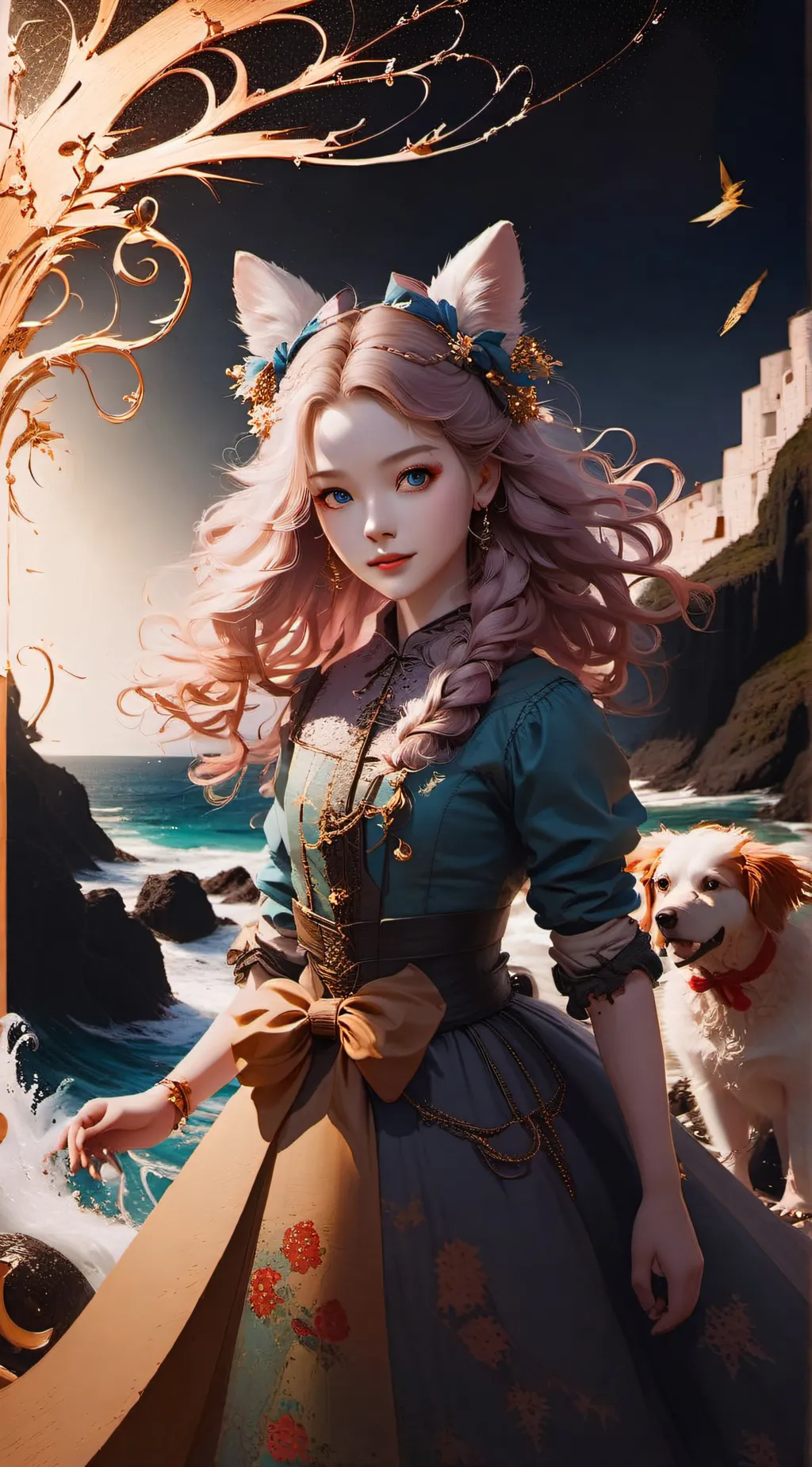 ai character: Katie and Ruby background