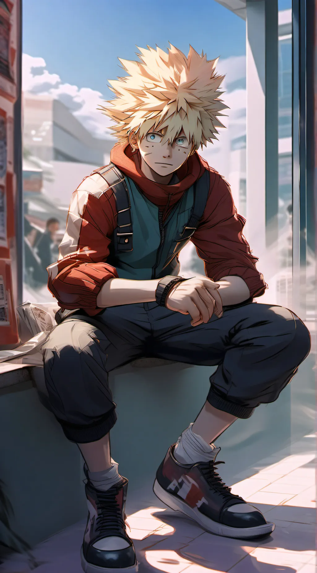 ai character: MHA - Mall trip background