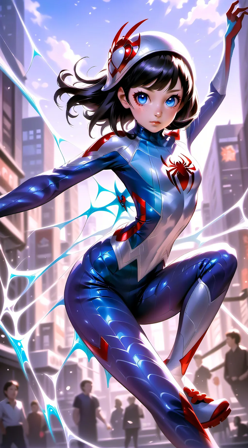 ai character: SILK/CINDY MOON  background