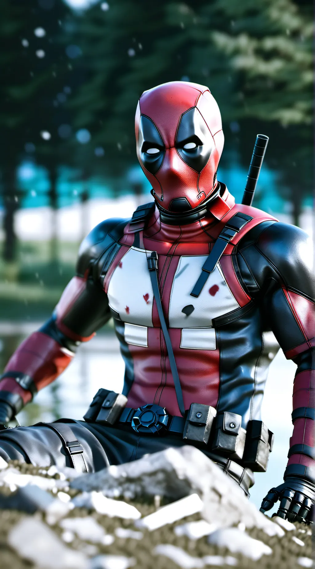 ai character: Robot deadpool  background