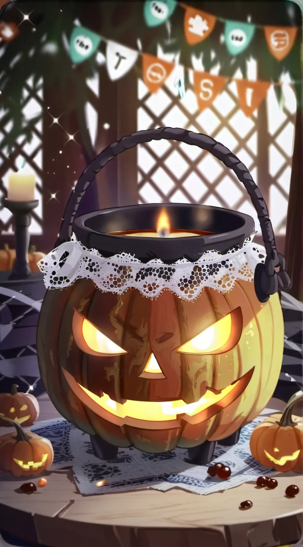 ai character: Mha halloween background