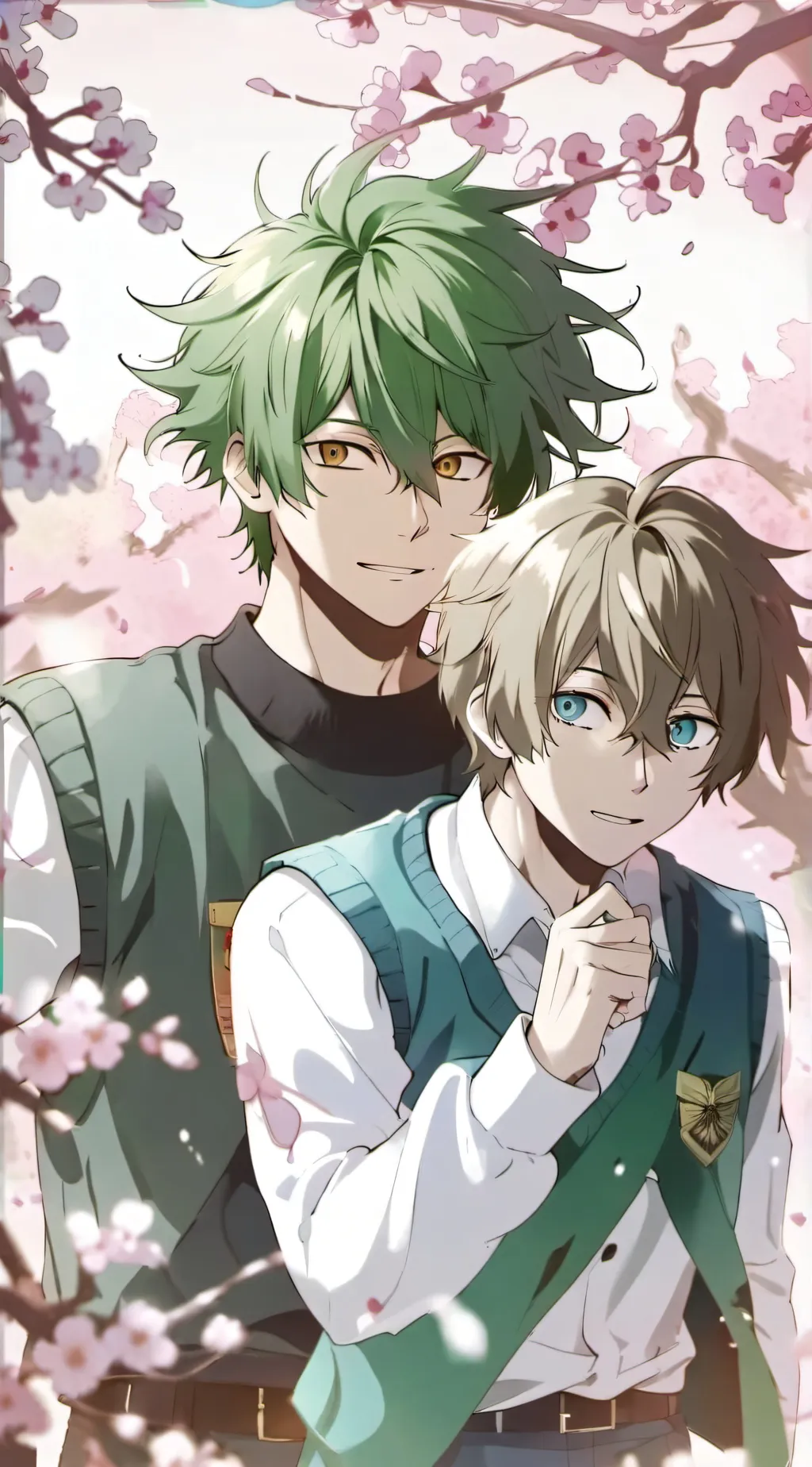 ai character: Bakugo and deku hw background