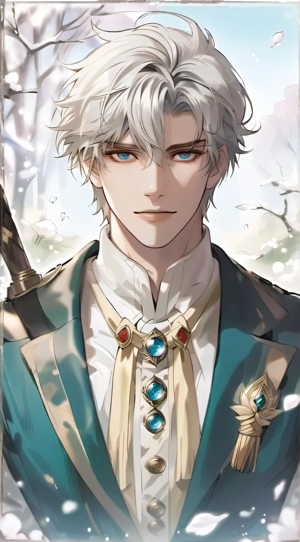 ai character: Lukas Silver background