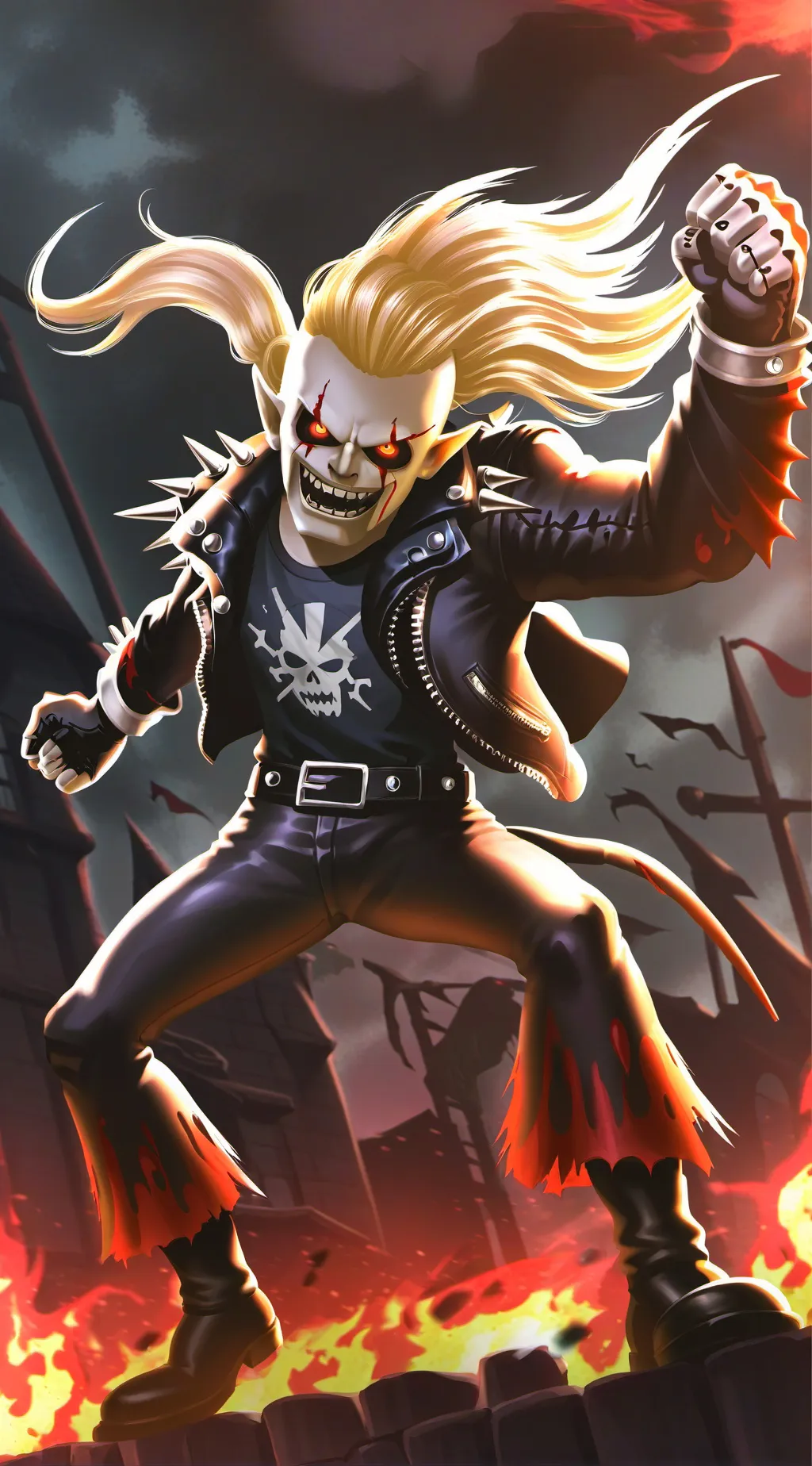 ai character: Iron Maiden Eddie background