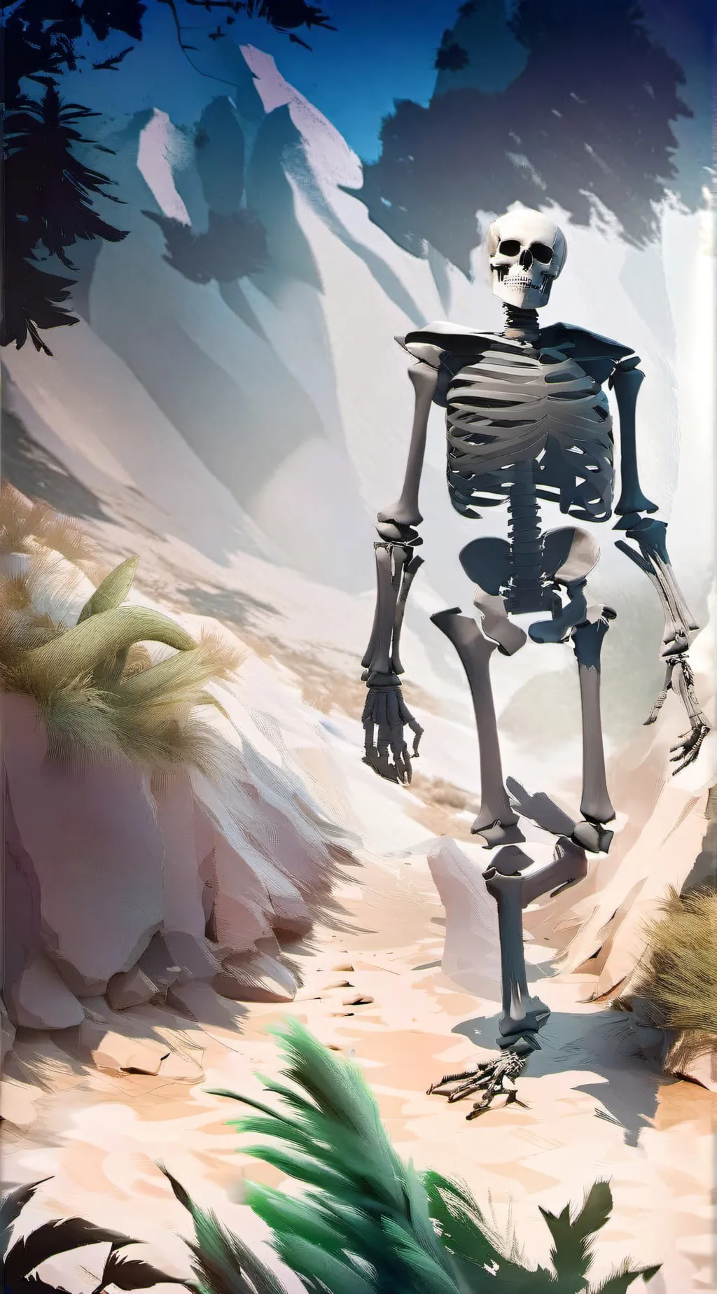 ai character: Skeleton army ￼ background