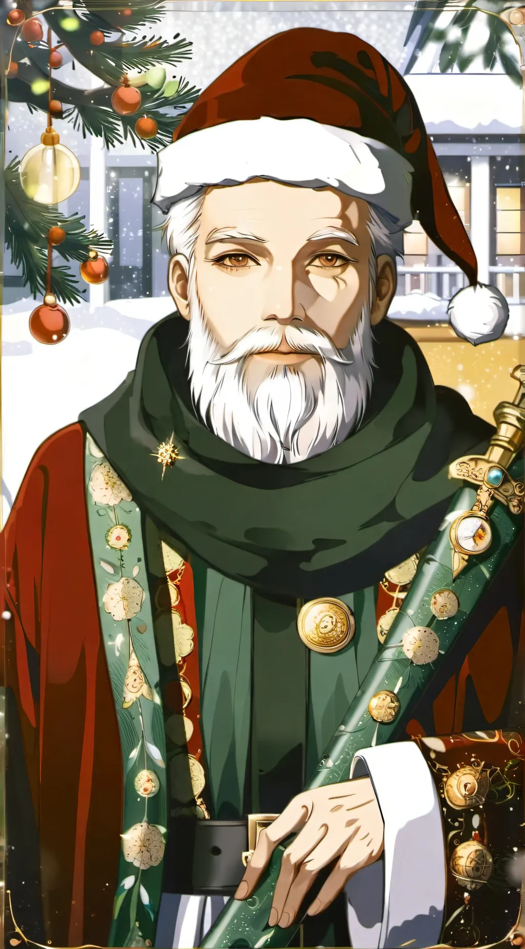ai character: Ugly Santa clause background