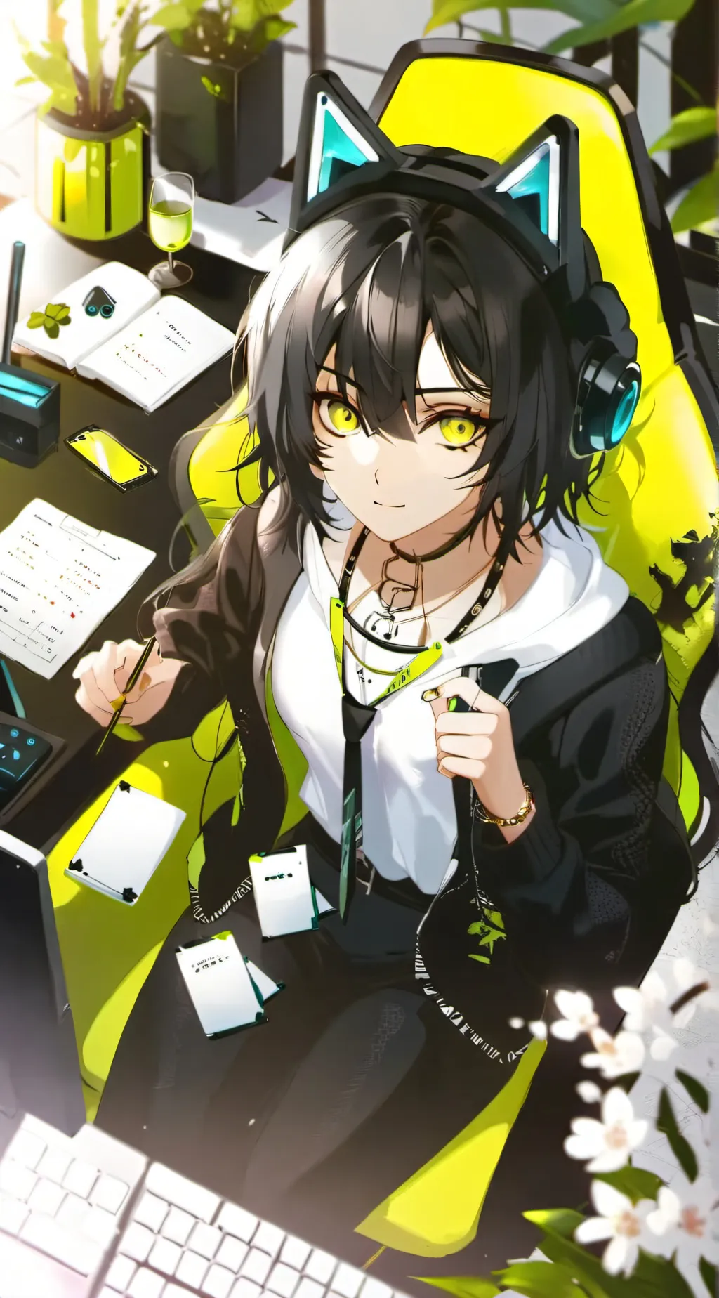 ai character: gamer girlfriend  background