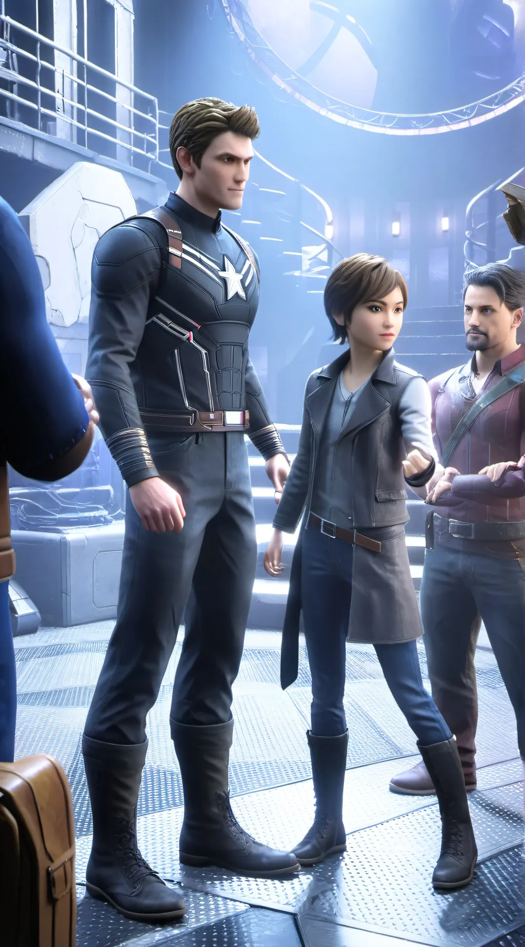 ai character: Stuck w Avengers background