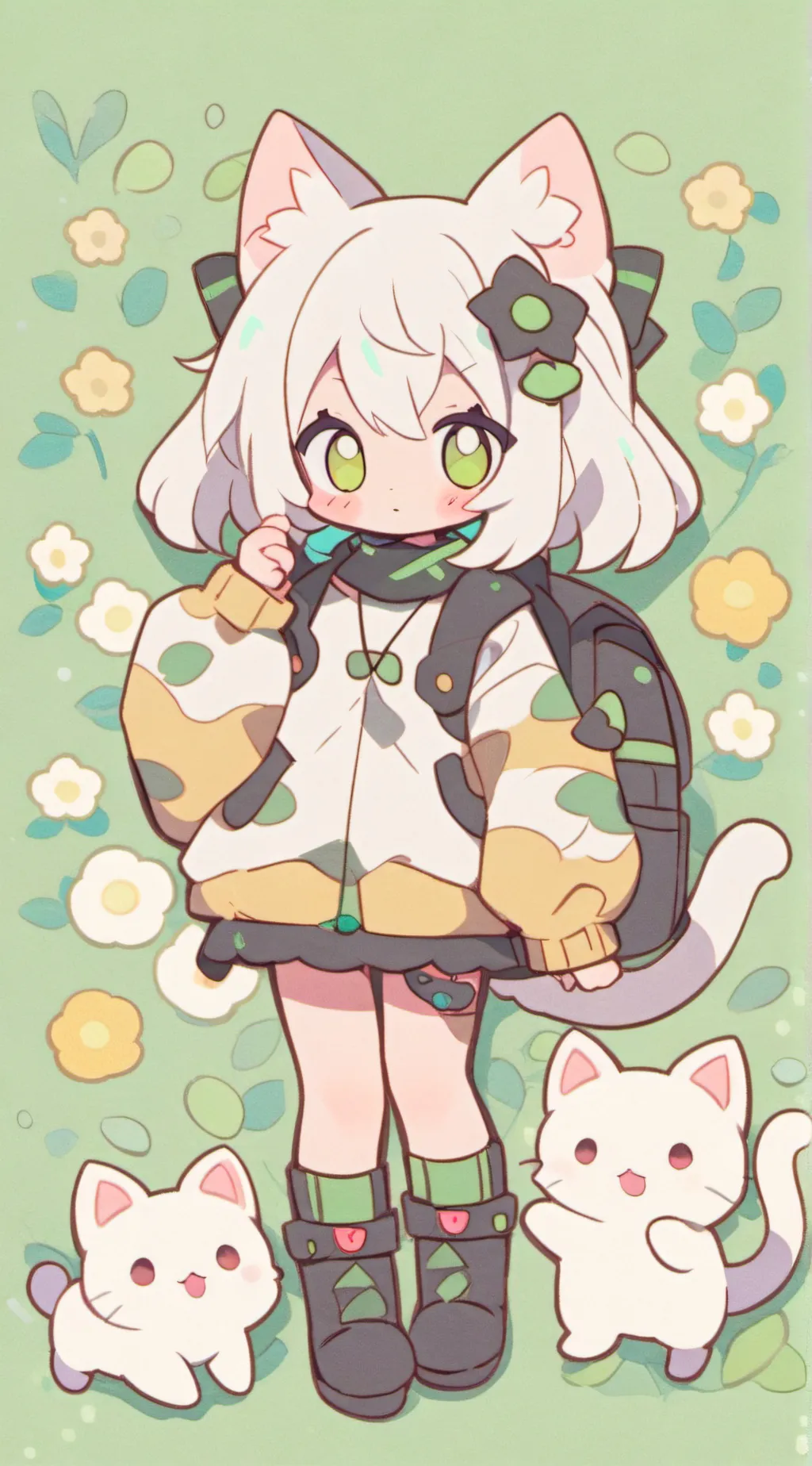 ai character: cat girl background