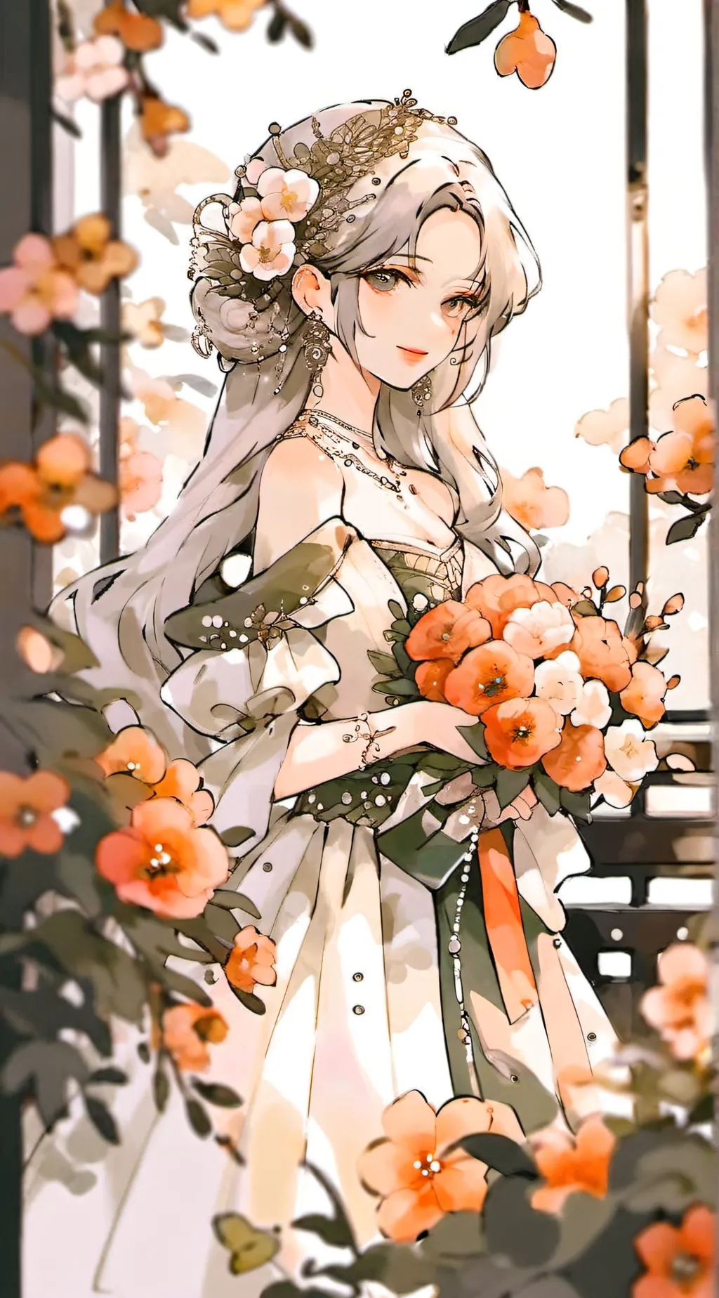 ai character: WEDDING DAY HOORAY background