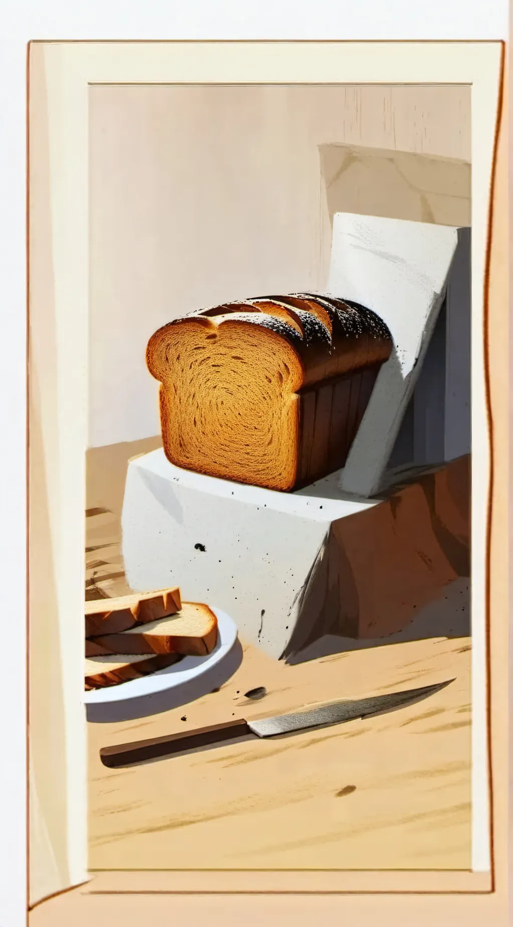 ai character: Bread. background