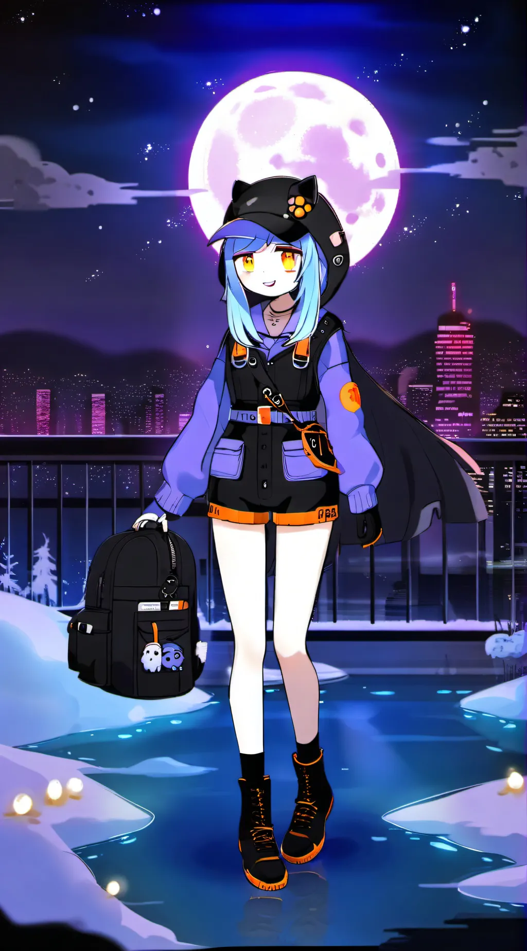 ai character: galaxy background
