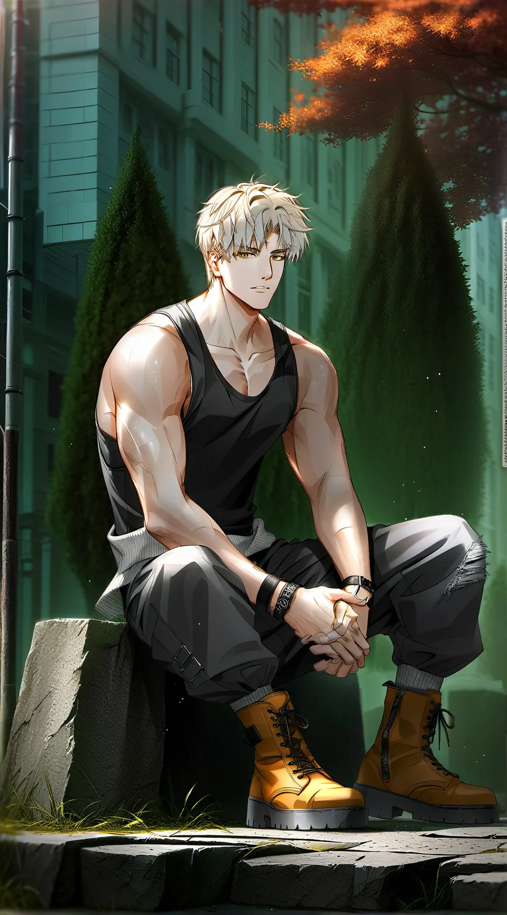 ai character: Katsuki Bakugo  background