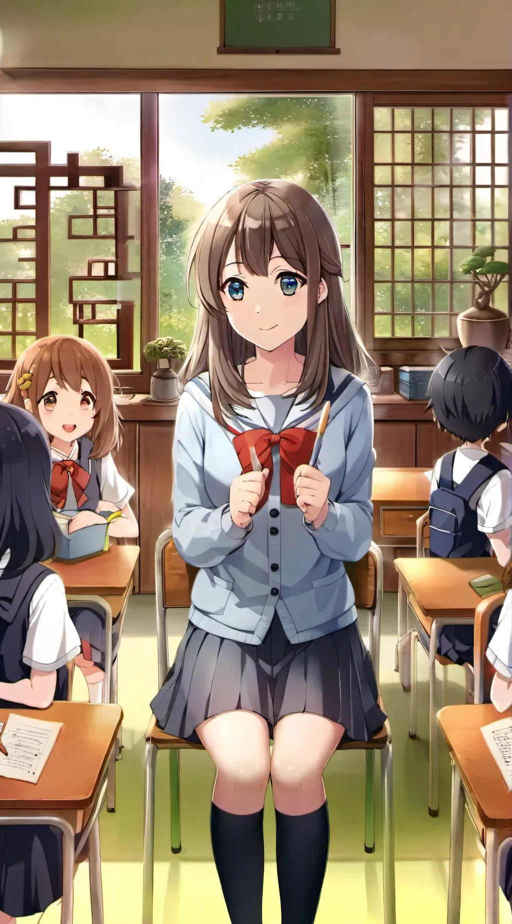 ai character: school life  background