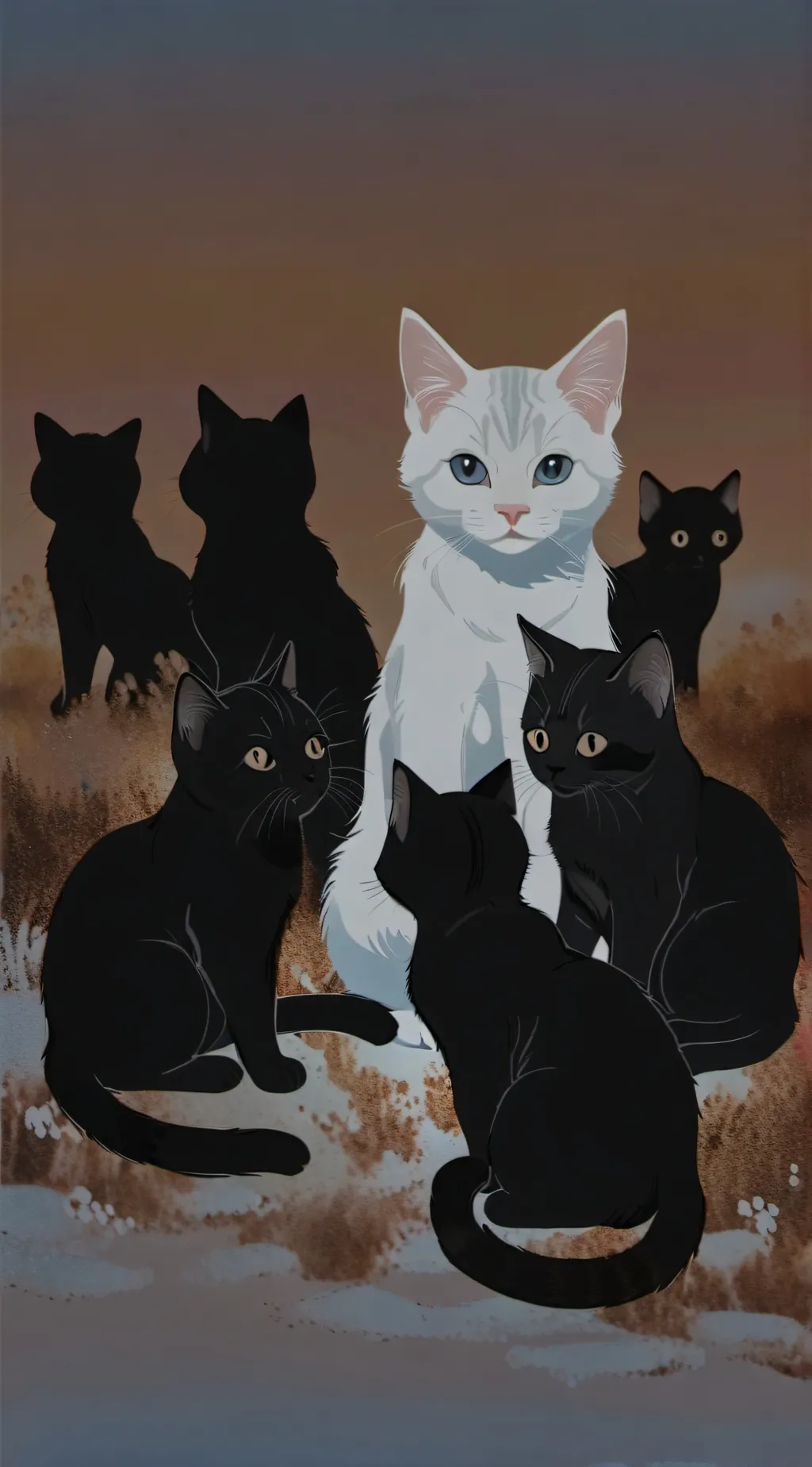 ai character: 7 mean cats background