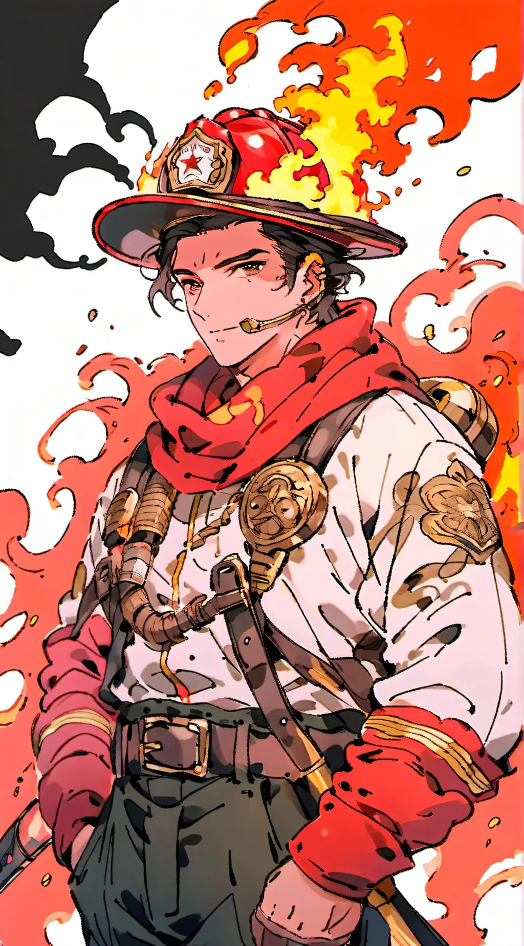 ai character: fire citizen background