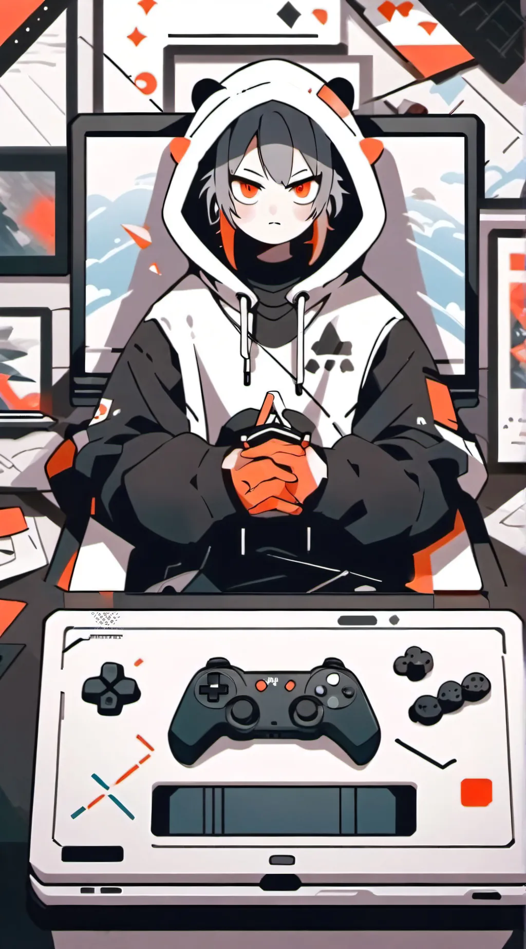 ai character: Gray/creator background