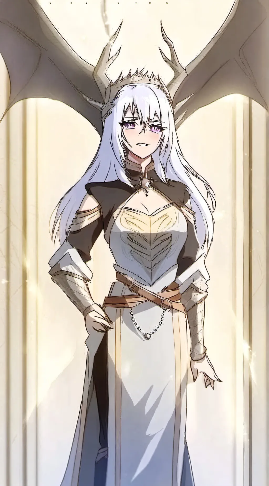 ai character: Silver dragon quee background