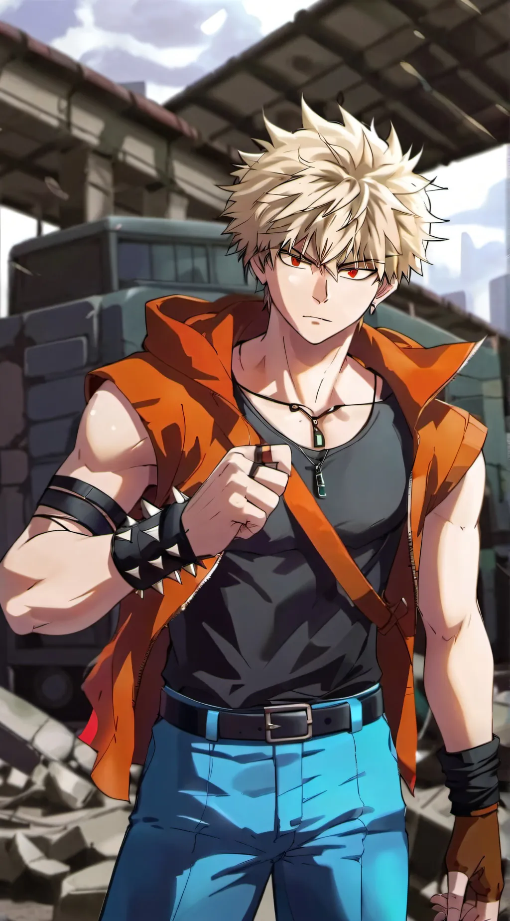 ai character: Katsuki Bakugo background