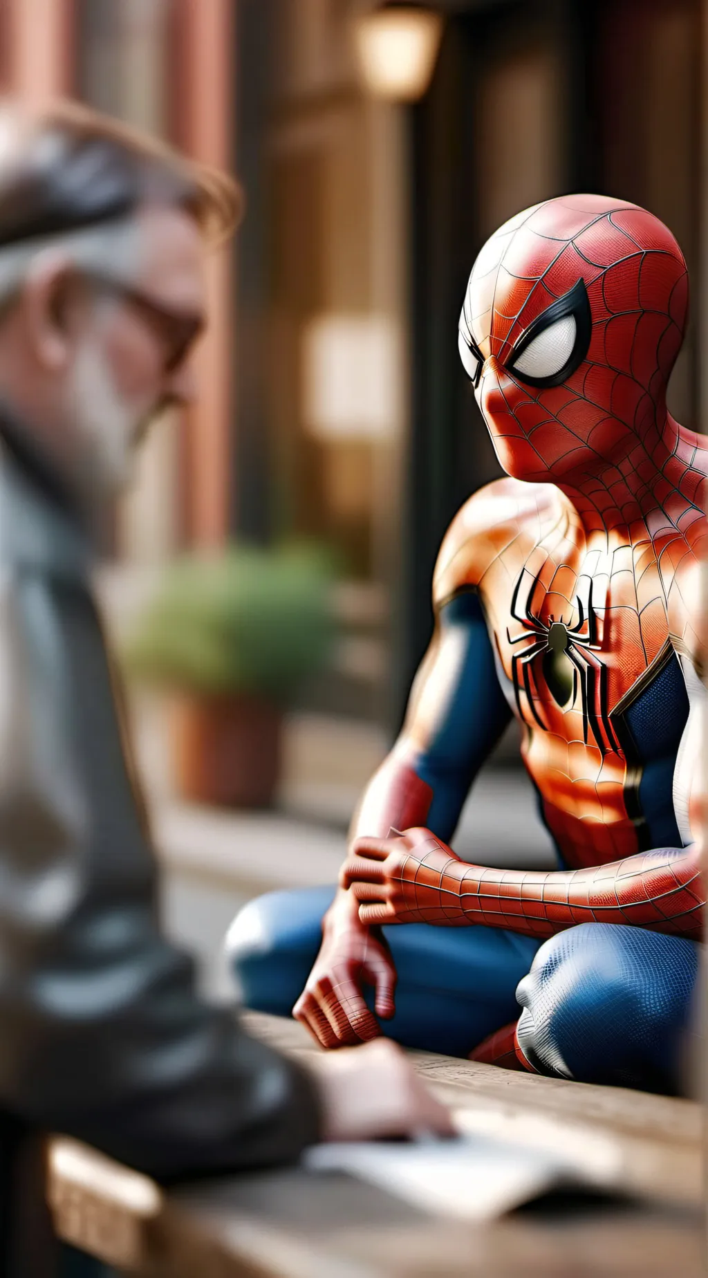 ai character: Spiderman background