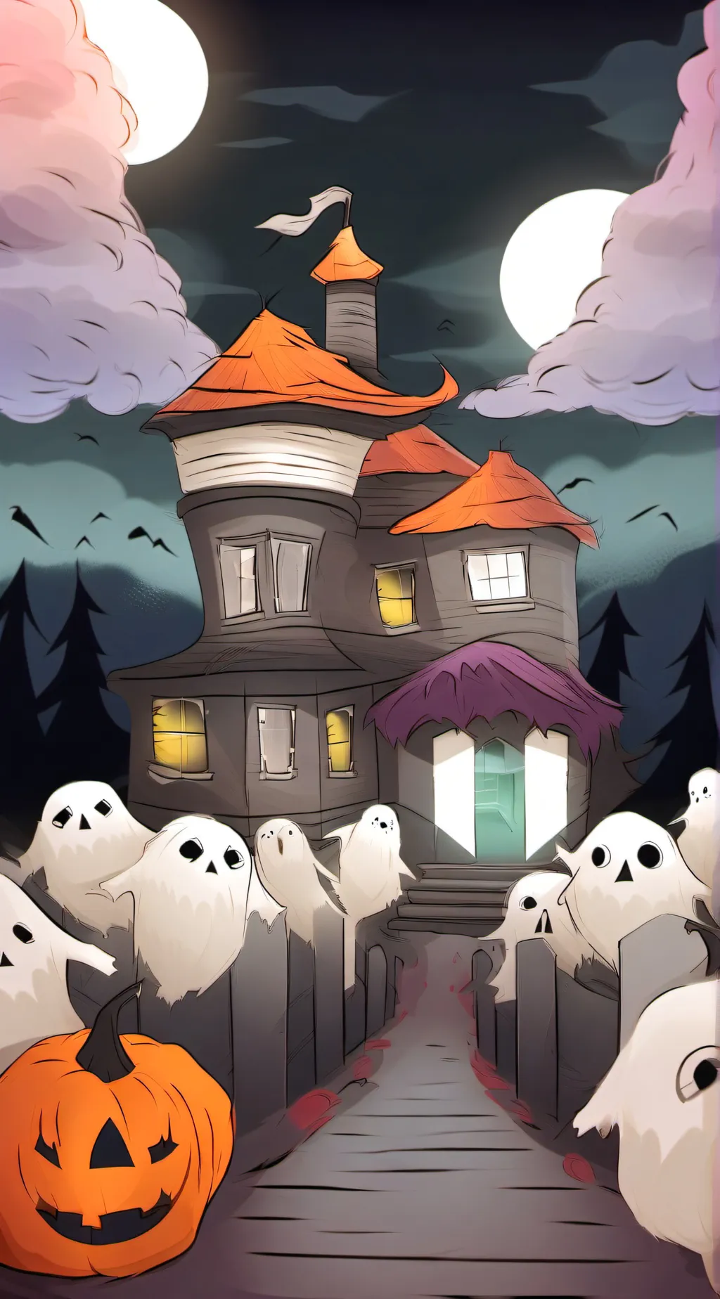 ai character: mha halloween 🏚️! background