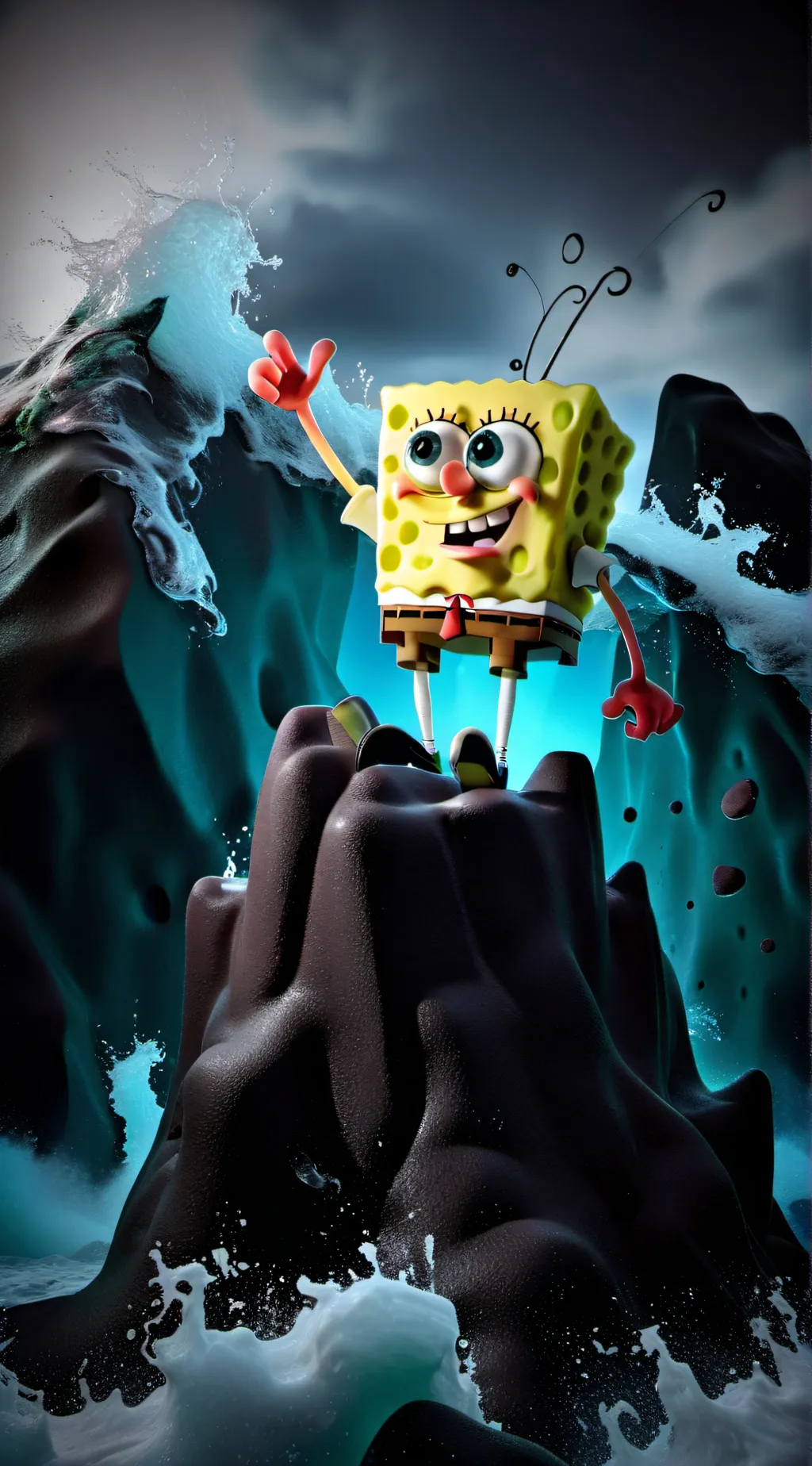 ai character: Bikini bottom background