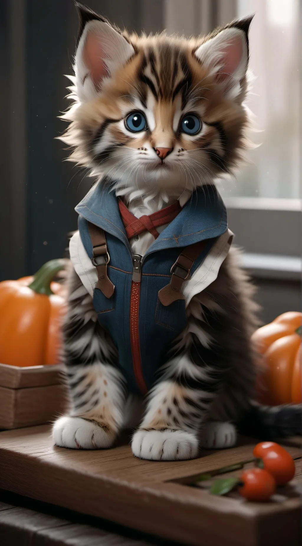 ai character: kitten  background