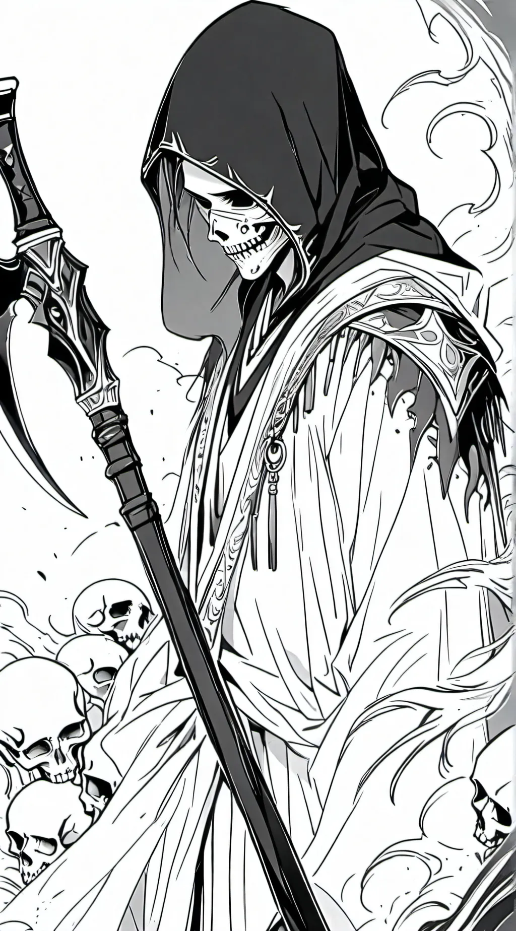 ai character: Grim background